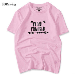 Funny Plant Powered Women's cotton t Shirt Vegan