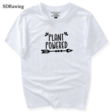 Load image into Gallery viewer, Funny Plant Powered Women&#39;s cotton t Shirt Vegan